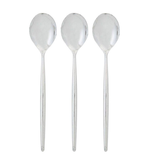 silver plastic spoons