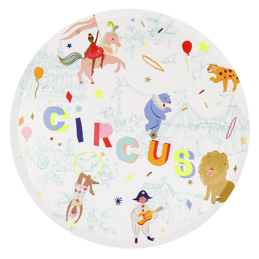 circus dinner plates by meri meri - pack of 8 