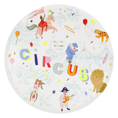 circus dinner plates by meri meri - pack of 8 