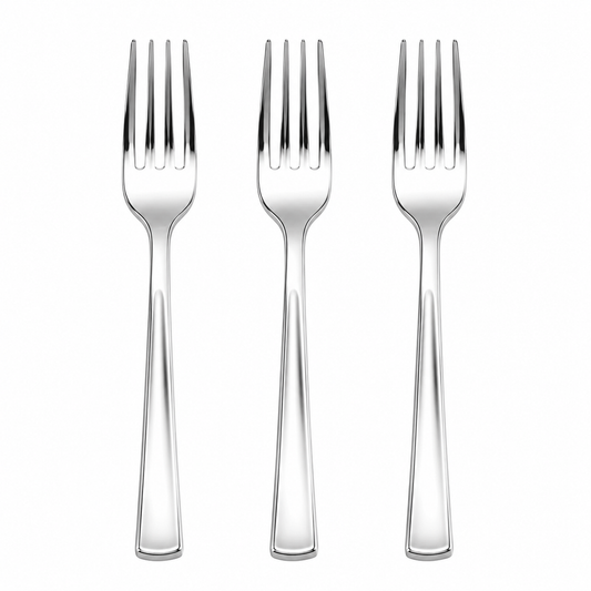 CLASSIC SILVER REUSABLE FORKS | 20 PIECES