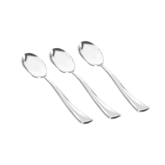classic silver plastic spoons square bottom