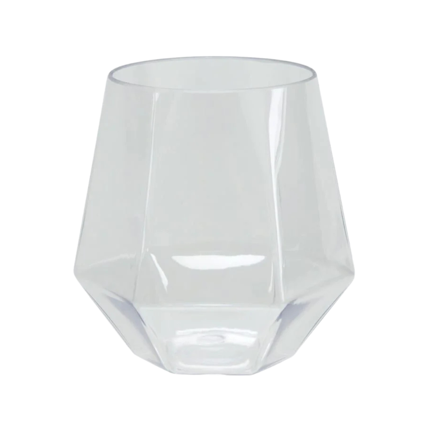 CLEAR  HEX STEMLESS REUSABLE WINE GOBLETS | 6 PIECES