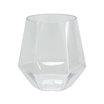 CLEAR  HEX STEMLESS REUSABLE WINE GOBLETS | 6 PIECES