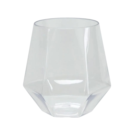CLEAR  HEX STEMLESS REUSABLE WINE GOBLETS | 6 PIECES