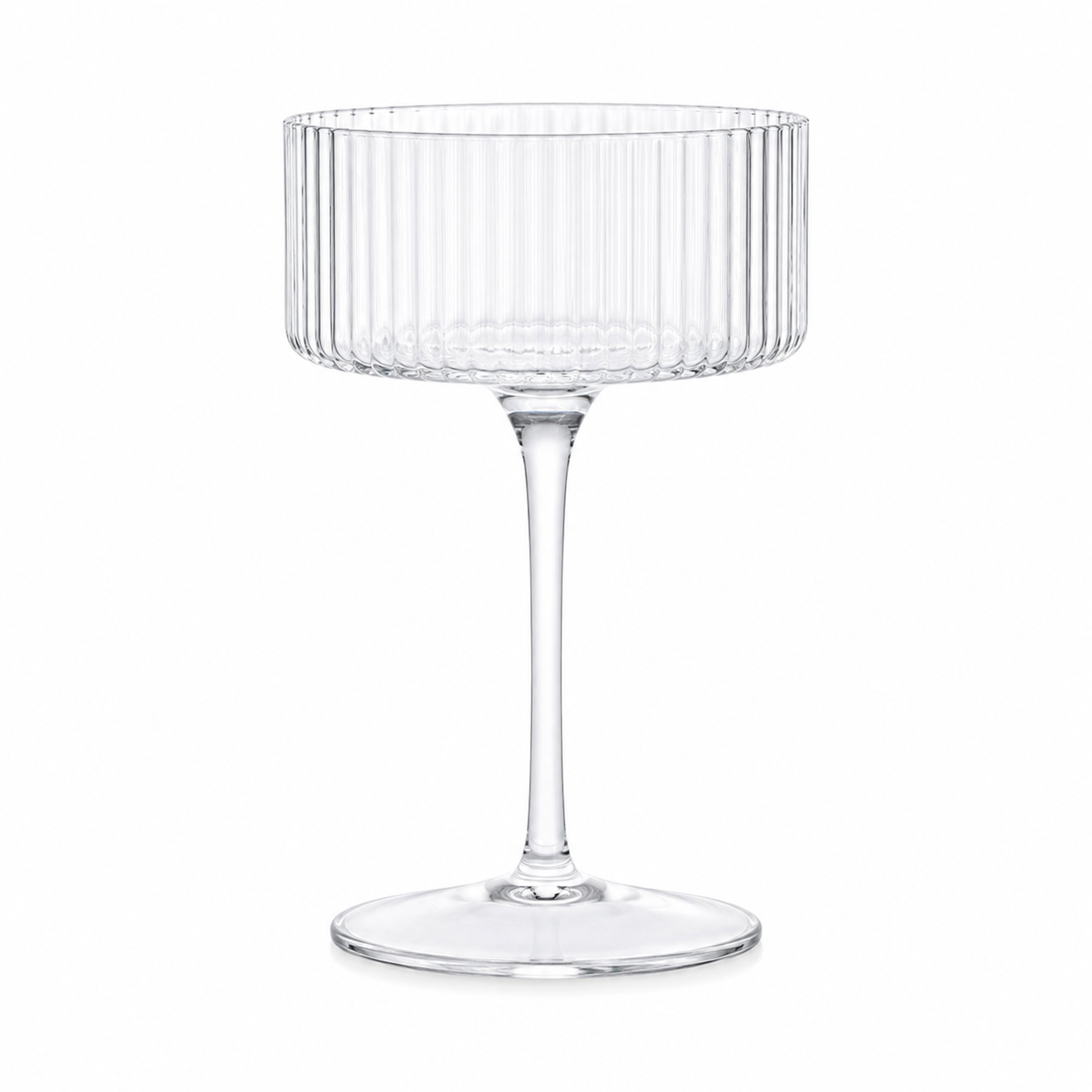 UPSCALE RIBBED CLEAR REUSABLE CHAMPAGNE CUPS