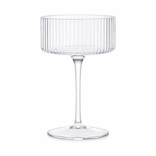 UPSCALE RIBBED CLEAR REUSABLE CHAMPAGNE CUPS