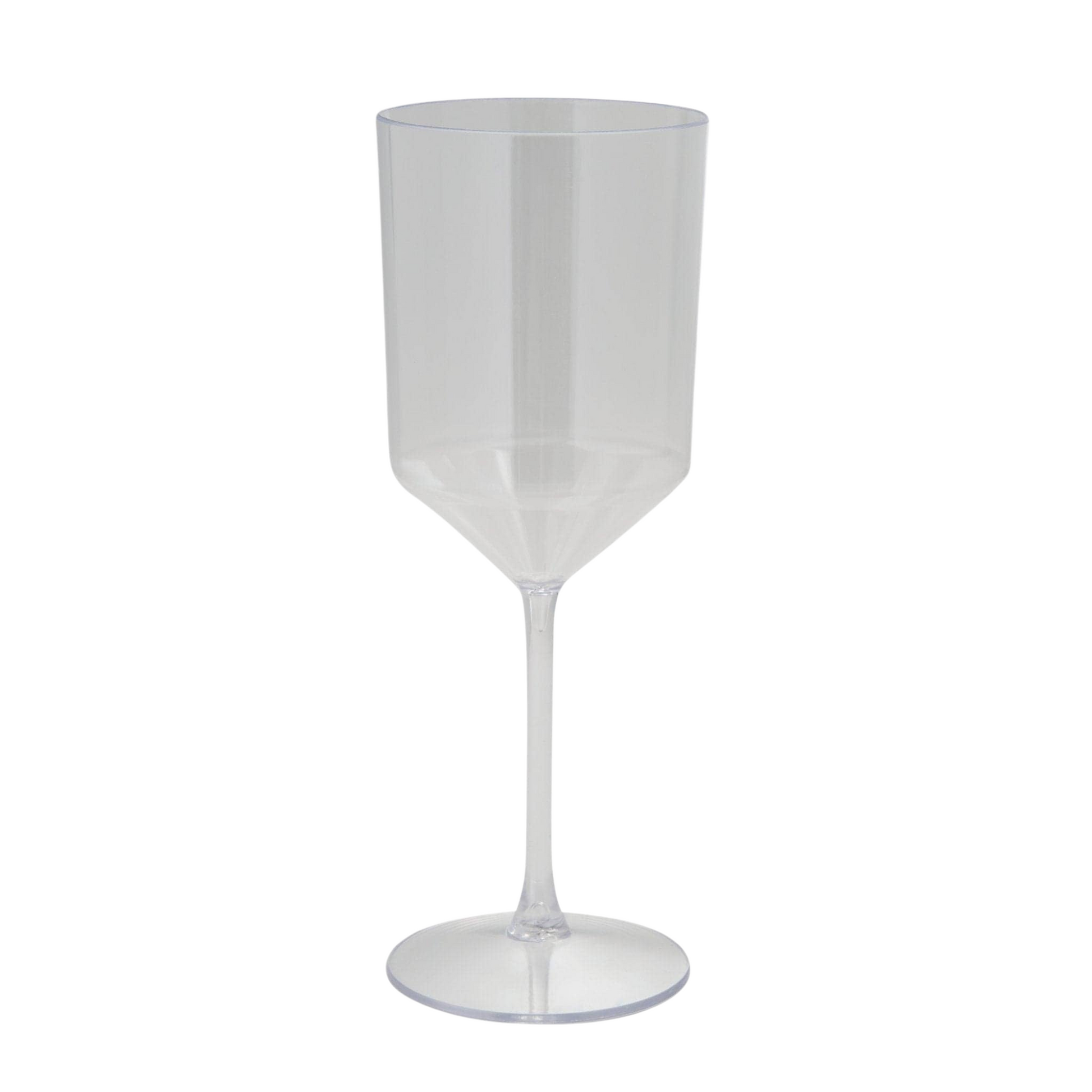 clear plastic wine cup with stem