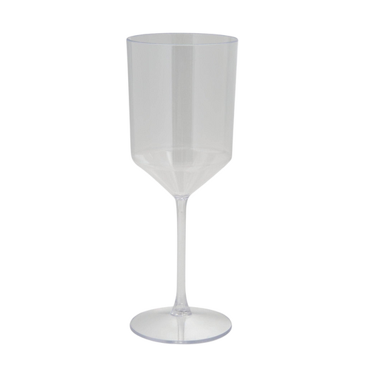 clear plastic wine cup with stem