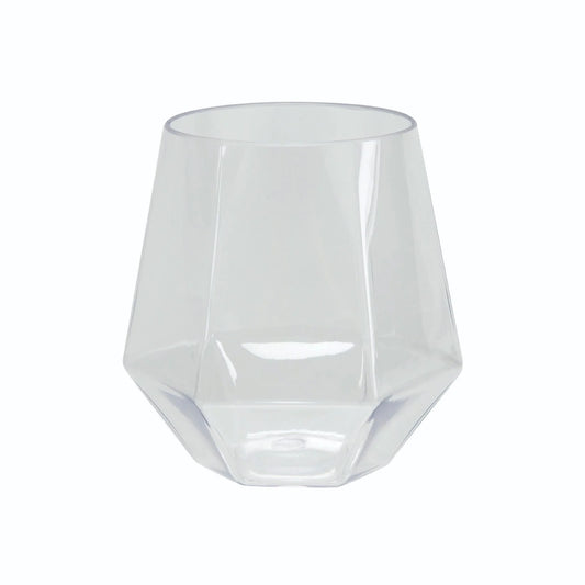clear reusable hexagon wine goblets - pack of 6 cups - luxe party