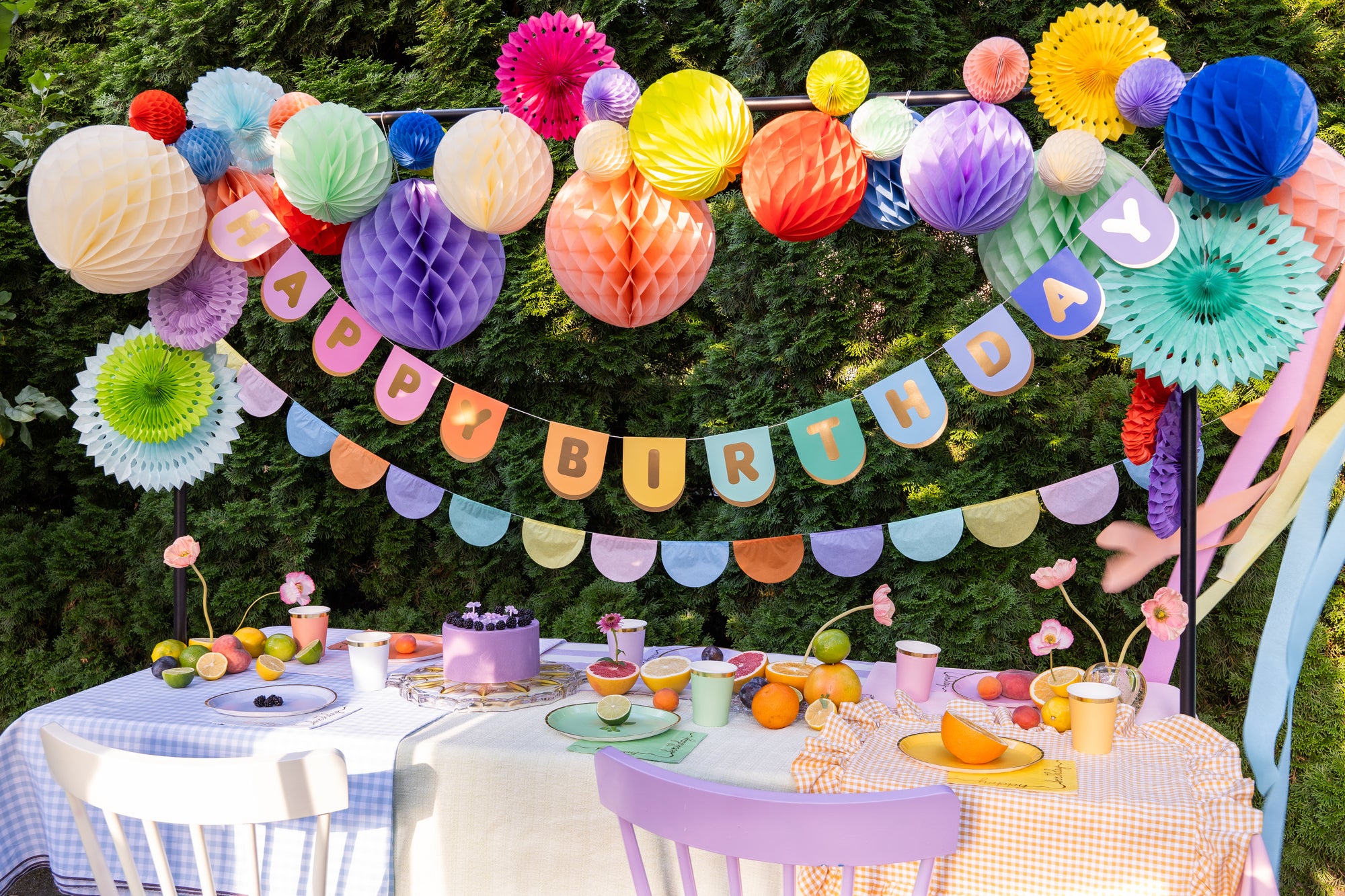Tissue Banner COLOURFUL TISSUE PAPER BANNER – CONFETTIMYPARTY