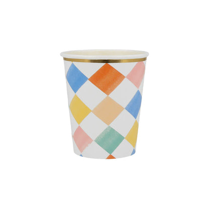 colourful checked cups 