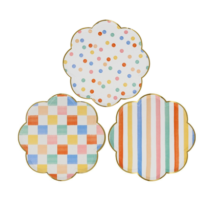 COLOURFUL PATTERN DINNER PLATES BY MERI MERI