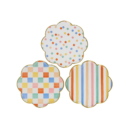 COLOURFUL PATTERN SIDE PLATES BY MERI MERI