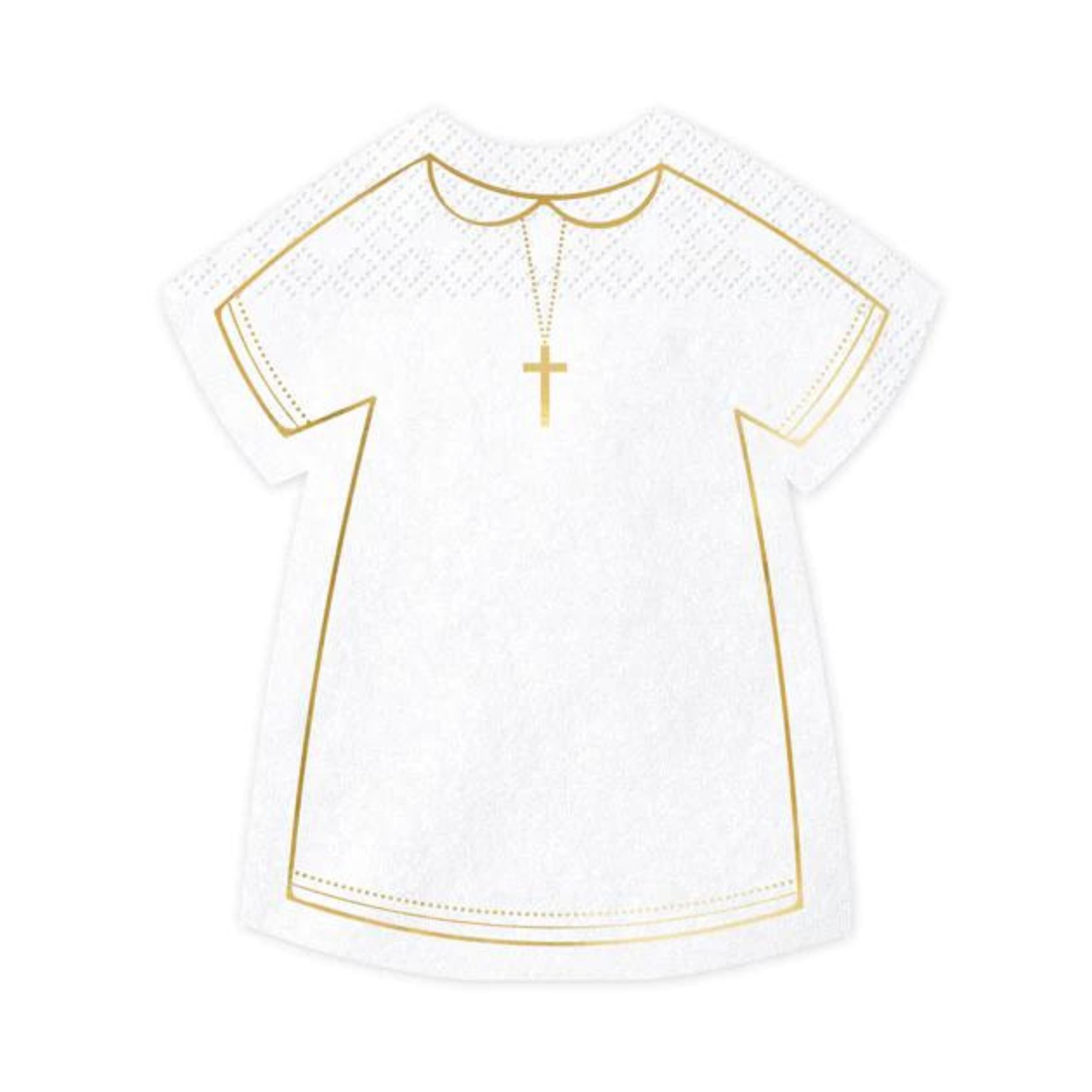 white napkins in the shape of communion gown