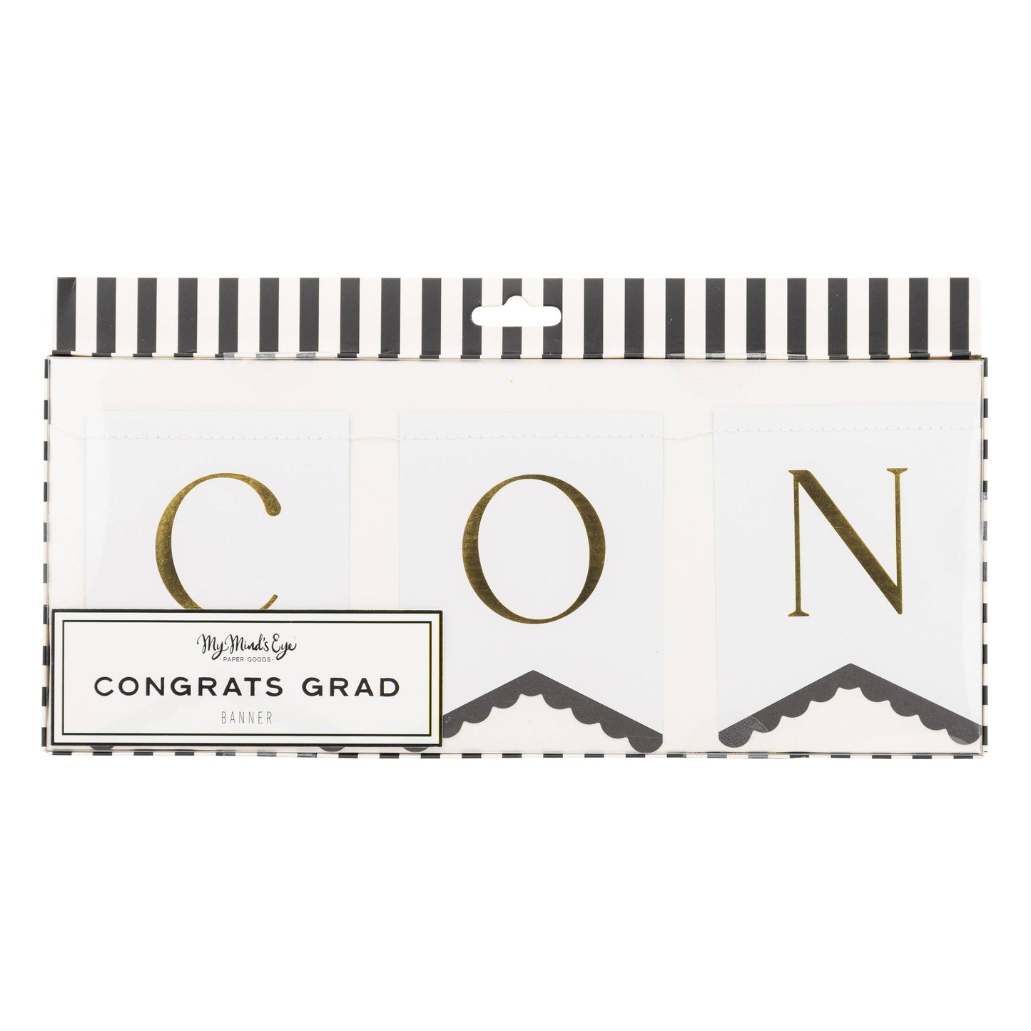 Congrats Grad banner packaging by My Mind’s Eye, available in Toronto at Confetti My Party