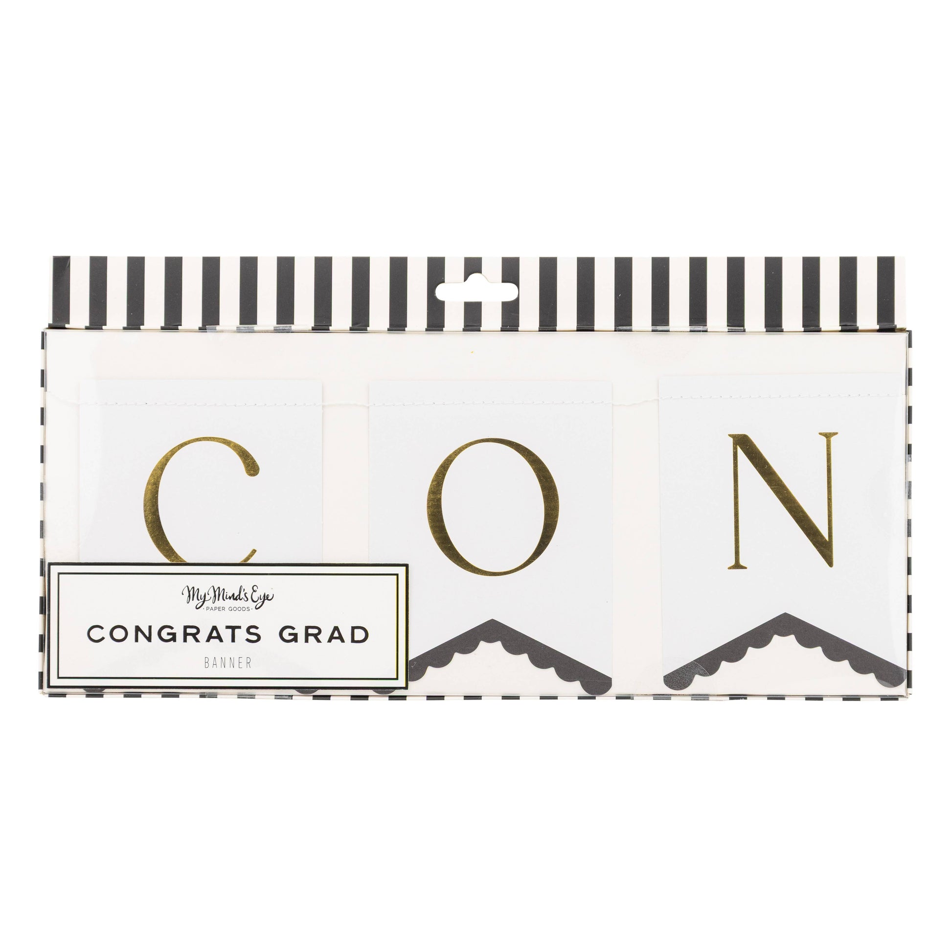 Congrats Grad banner packaging by My Mind’s Eye, available in Toronto at Confetti My Party
