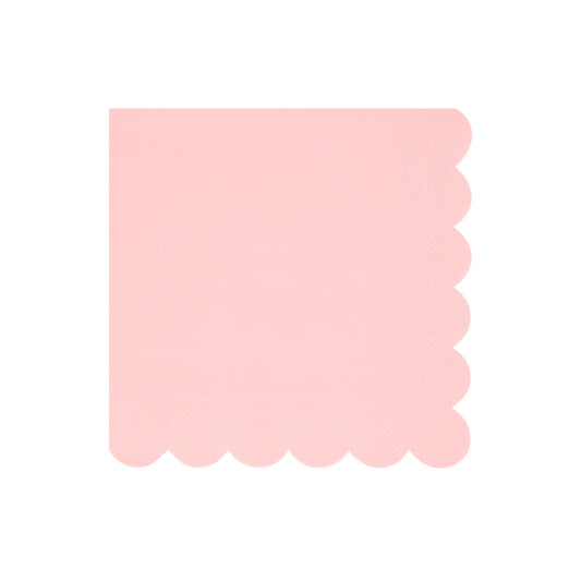cotton candy pink large napkins with scalloped edge - pack of 16 napkins by Meri Meri 
