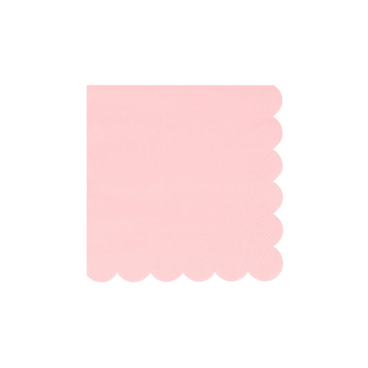 cotton candy pink scalloped cocktail napkins by meri meri - pack of 16