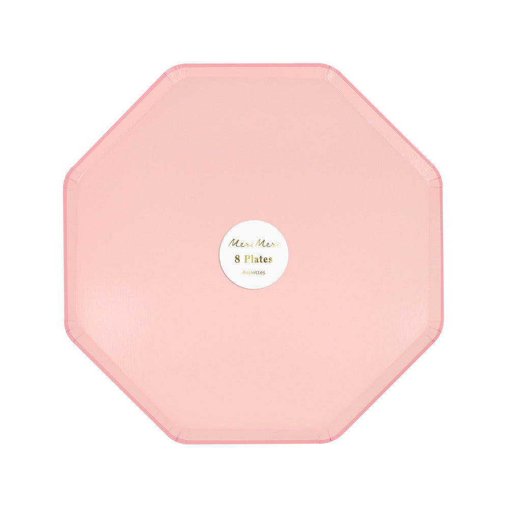 cotton candy pink side plates by meri meri pack of 8 octagon shaped 