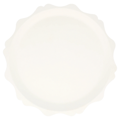 cream decorative edge compostable dinner plates - pack of 8