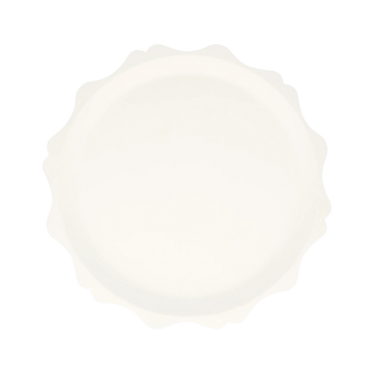 cream decorative edge compostable side plates - pack of 8 by meri meri 