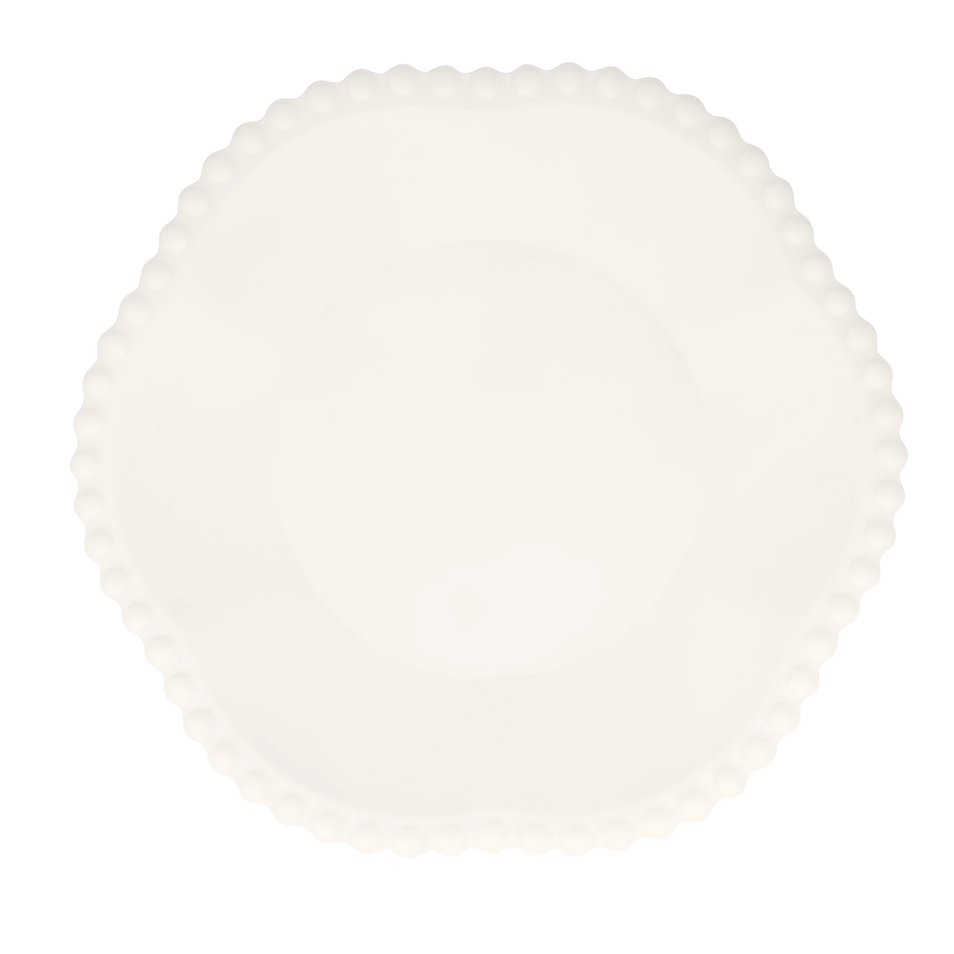 cream dotted edge dinner plates- pack of 8 