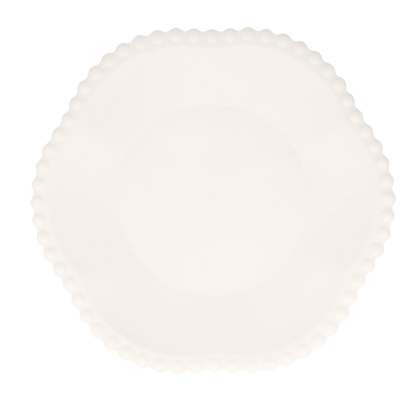 cream dotted edge dinner plates- pack of 8 