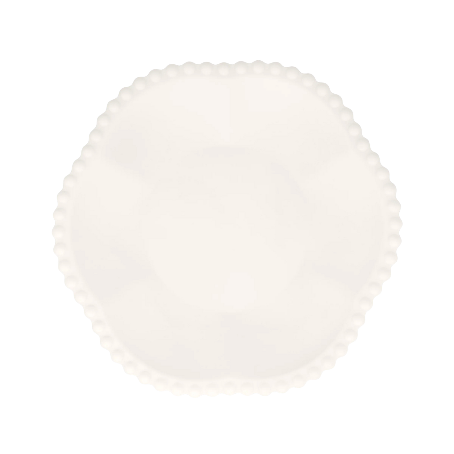 white dotted edge bamboo plates - pack of 8 
