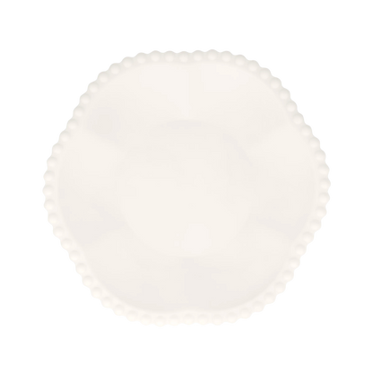 white dotted edge bamboo plates - pack of 8 