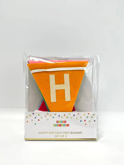 RAINBOW FELT HAPPY BIRTHDAY PENNANT BANNER