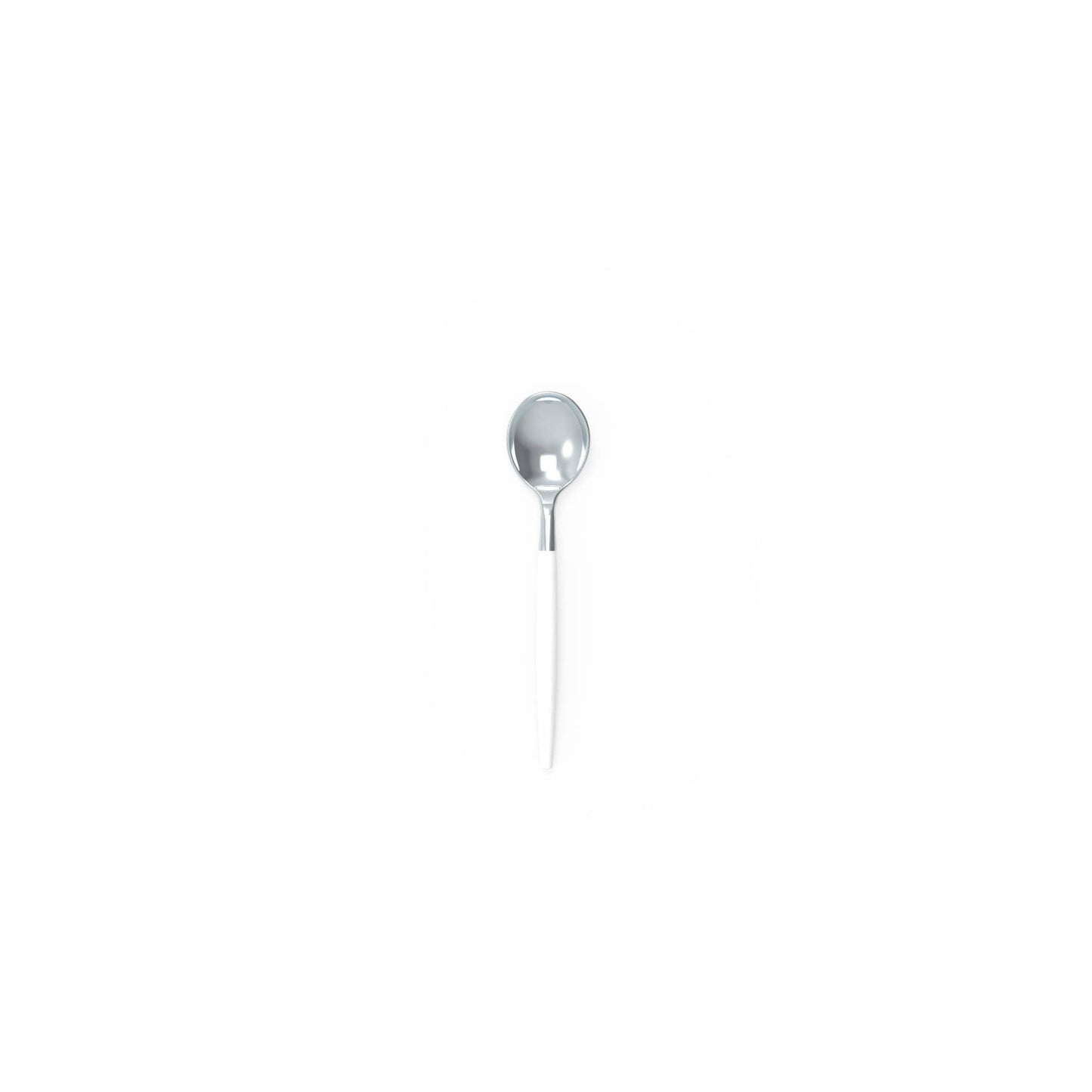 WHITE & SILVER REUSABLE MINI SPOONS | 20 PIECES