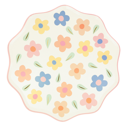 happy flowers dinner plates by meri meri