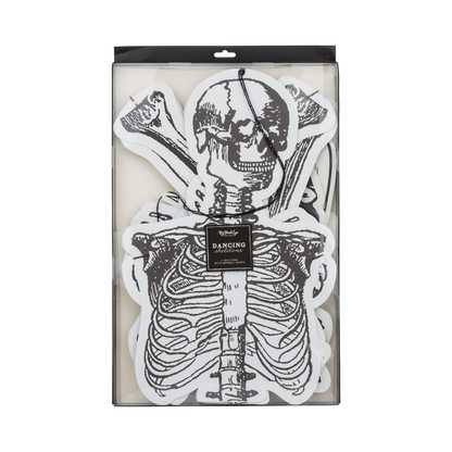 Dancing large scale paper skeleton Halloween decoration set in packaging