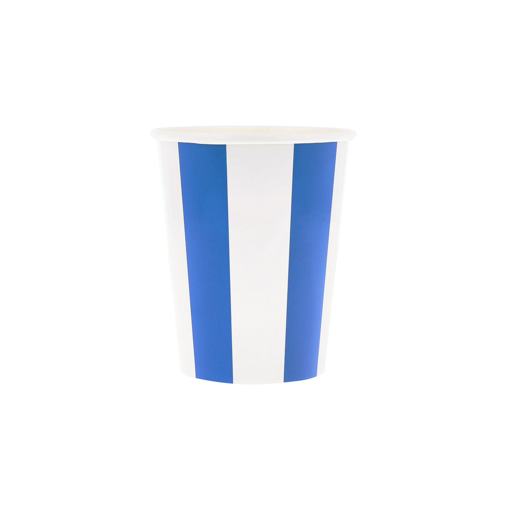 Dark blue beach striped paper cup by Meri Meri available at our Toronto party shop