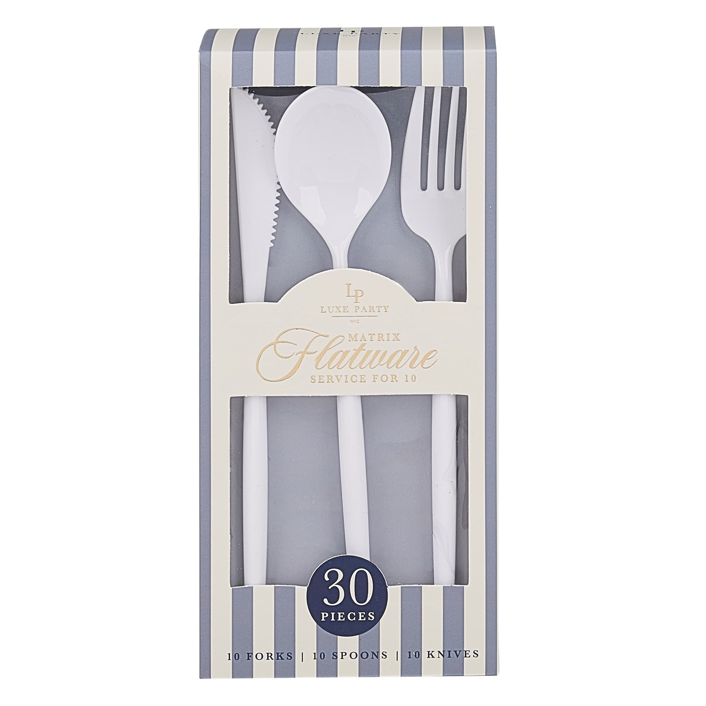 WHITE REUSABLE CUTLERY SET | 30 PIECES