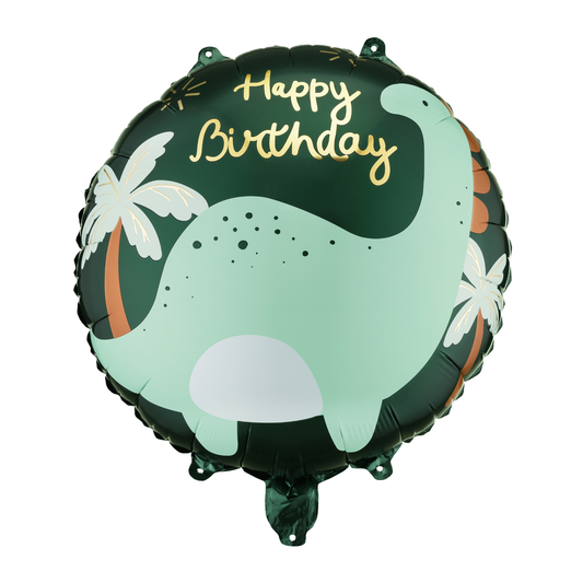 Green dinosaur Happy Birthday foil balloon available in Toronto and shipping across Canada