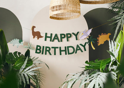 dinosaur happy birthday garland