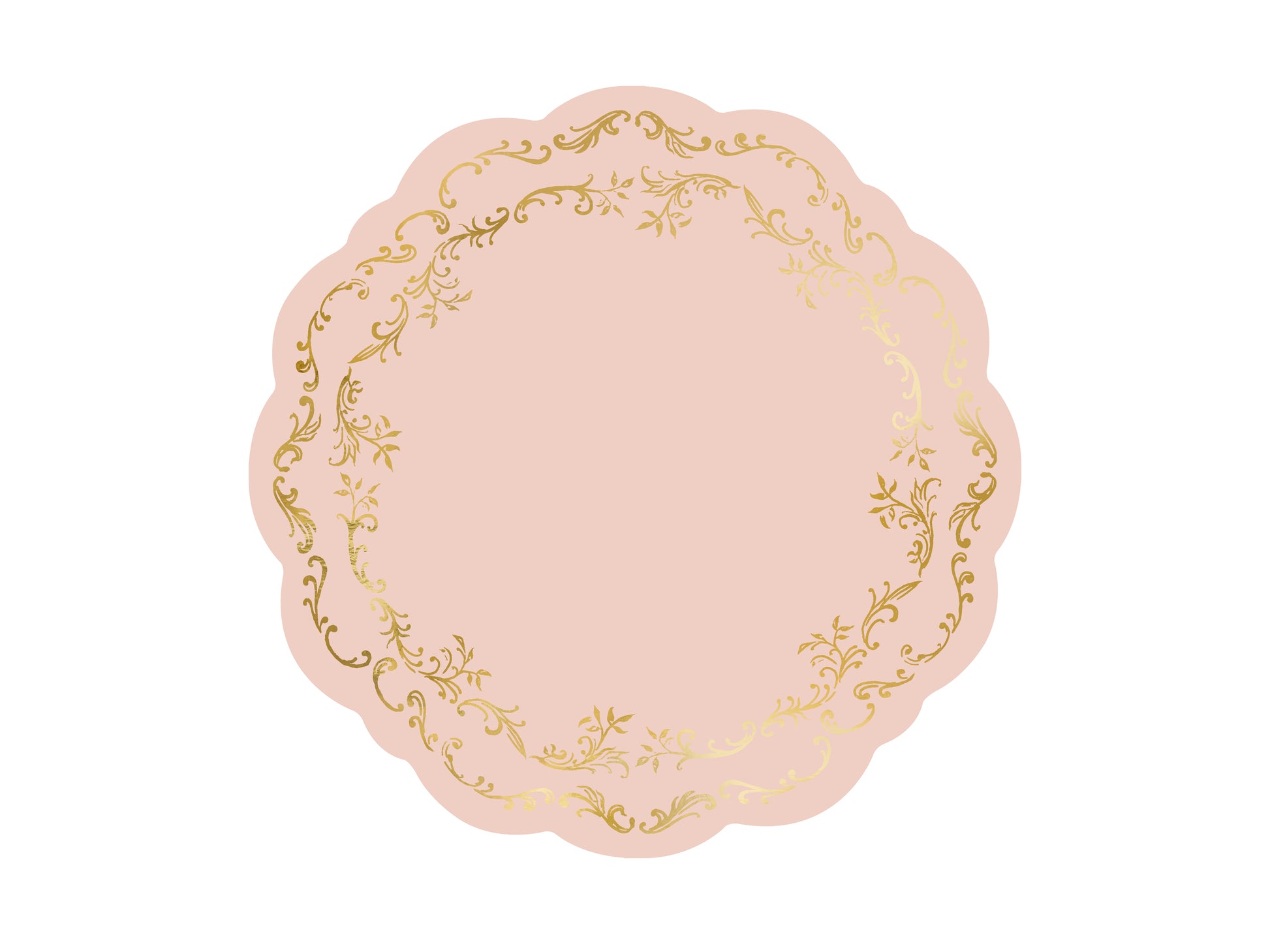 scalloped dusty pink and gold placemats - pack of 6 