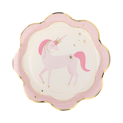 PINK UNICORN RUFFLE EDGE PLATES