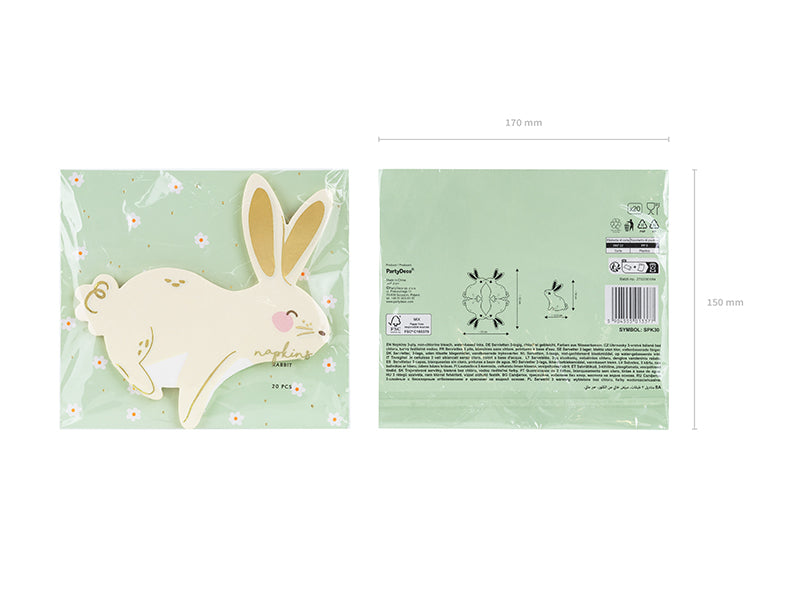partydeco easter bunny napkins