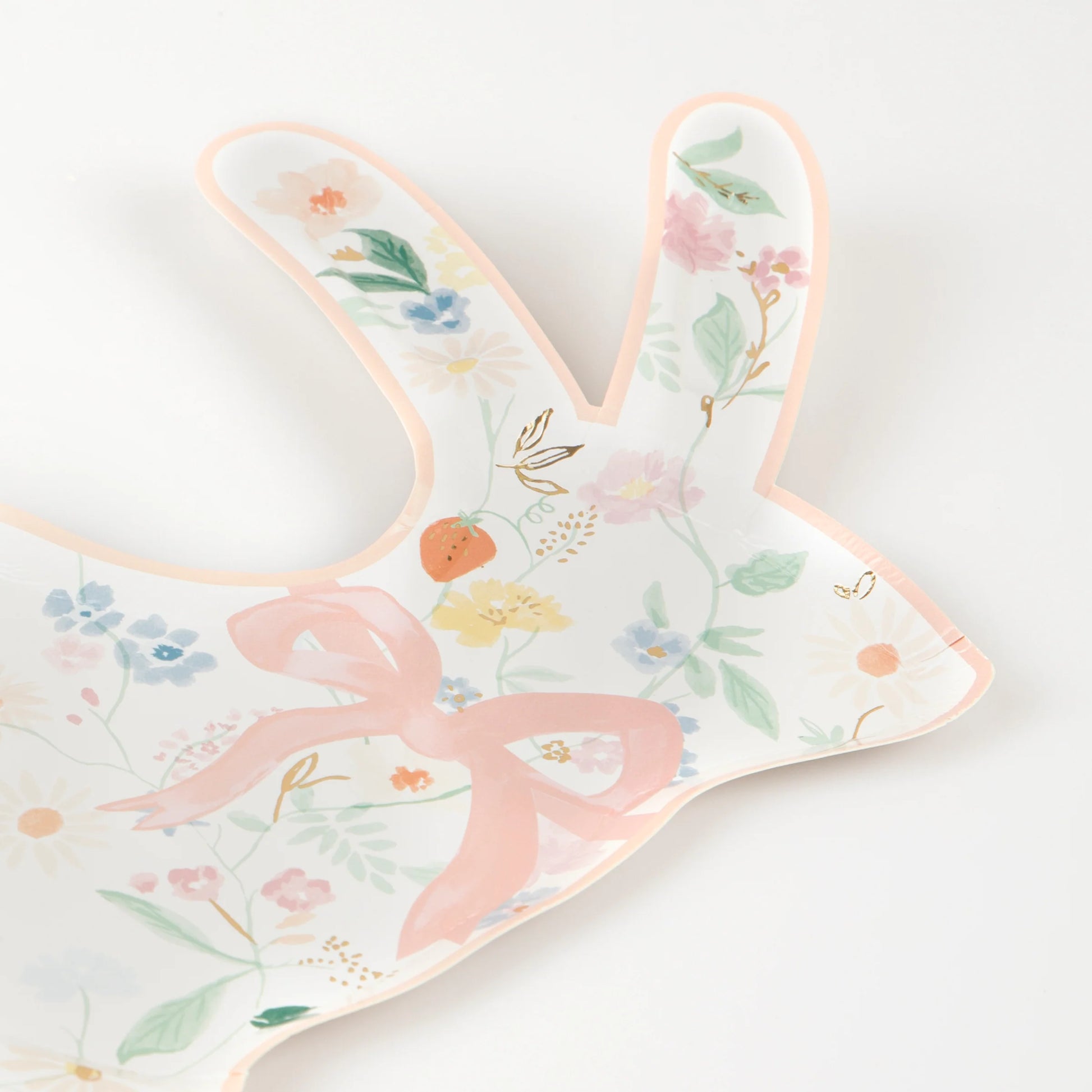 flowers and bows bunny plates