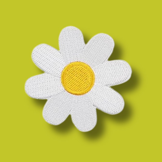 EMBROIDERED DAISY IRON ON PATCH