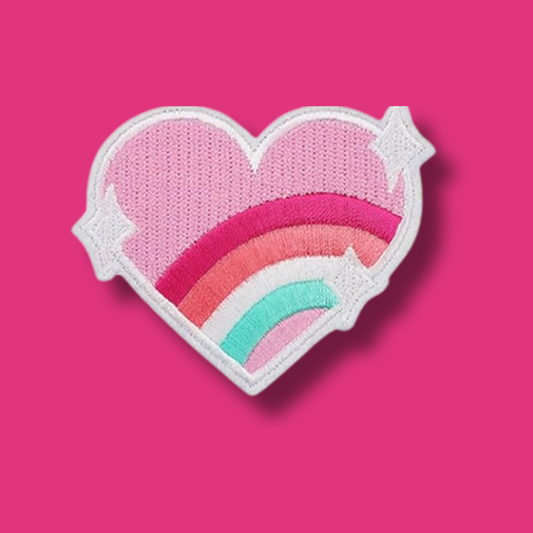 EMBROIDERED RAINBOW SPARKLE IRON ON PATCH