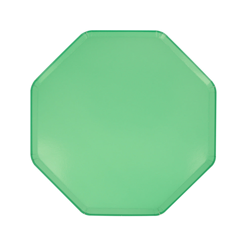 emerald green octagon side plates by meri meri