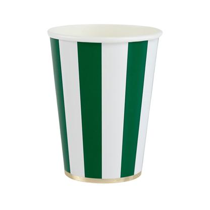 EMERALD CABANA STRIPE PARTY CUPS