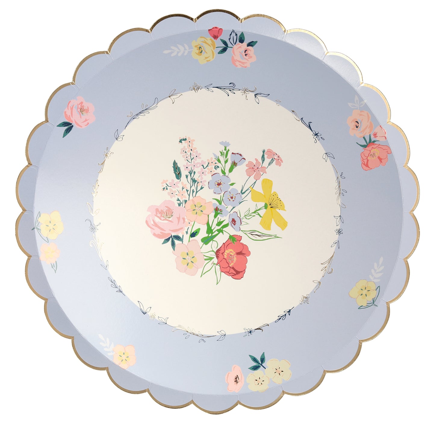 english garden dinner plates by meri meri - pack of 8 in 4 designs 