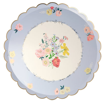 english garden dinner plates by meri meri - pack of 8 in 4 designs 