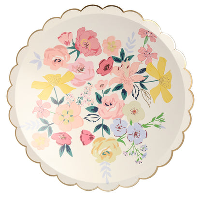 english garden dinner plates by meri meri - pack of 8 in 4 designs 