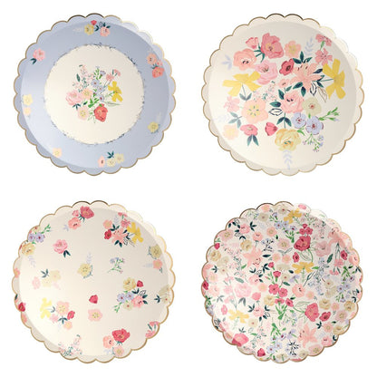 english garden dinner plates by meri meri pack of 8 in 4 designs