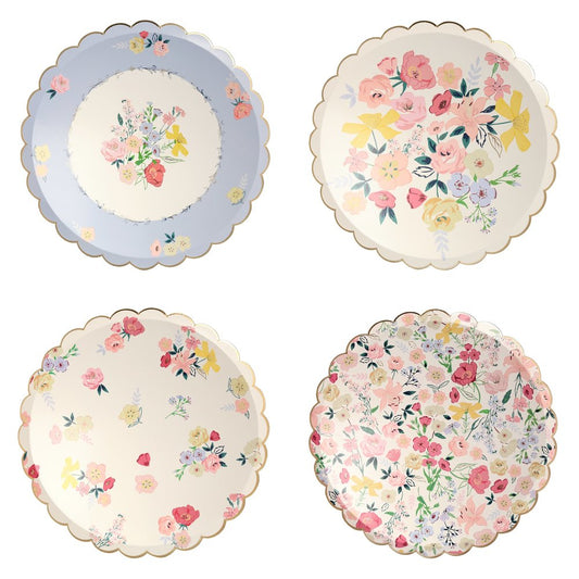 english garden dinner plates by meri meri pack of 8 in 4 designs